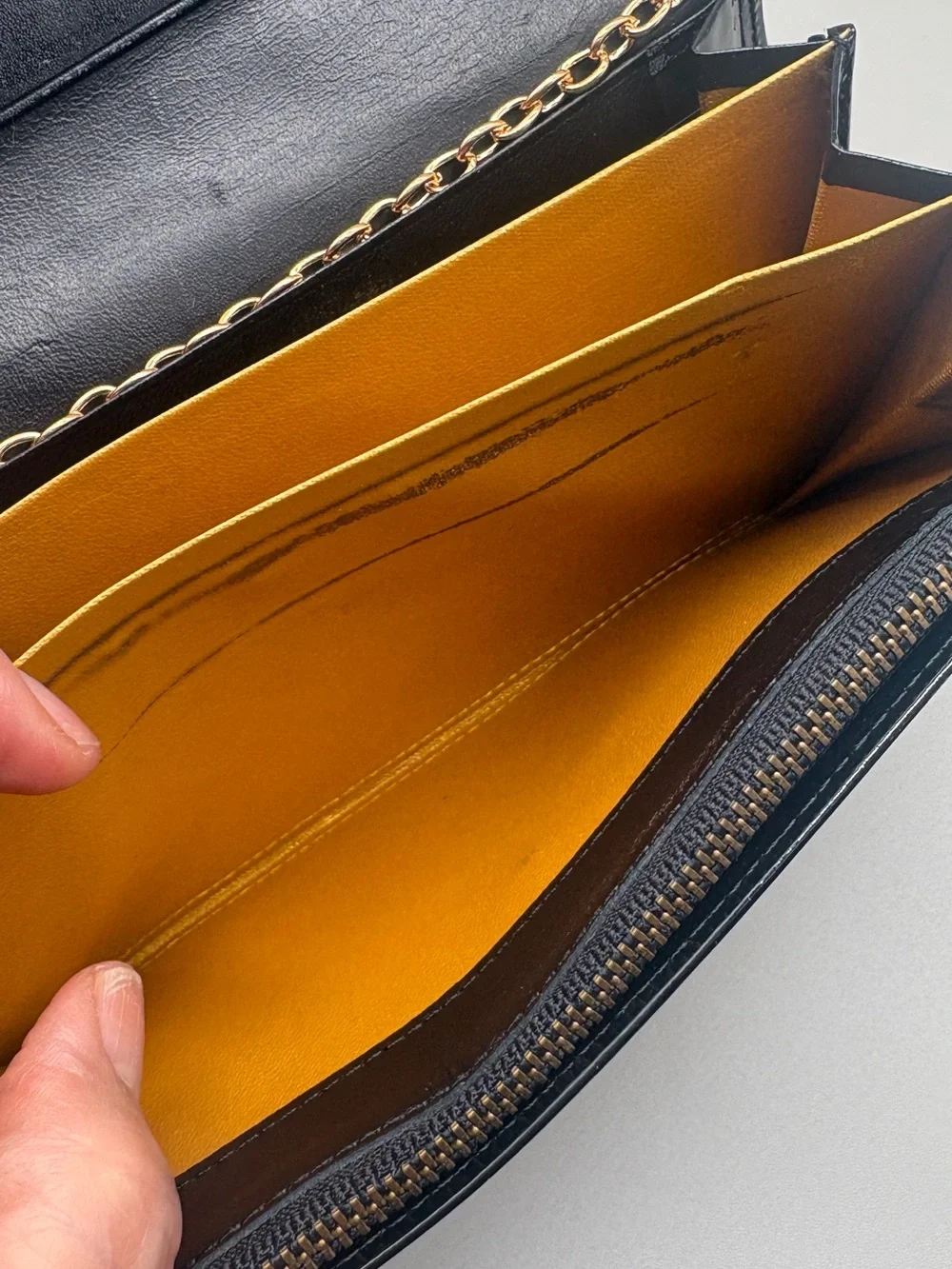 Vintage Gianni Versace Patent Leather Chain Clutch with unbranded chain